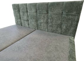 Kárpitozott boxspring ágy DIRELIS VIBE 140x200 cm sötétzöld Matrac: Bonell rugós matrac