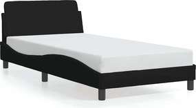 vidaXL fekete szövet ágykeret Dover 100x200 cm