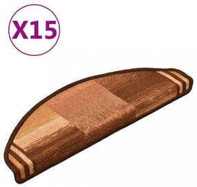 15 db barna öntapadó lépcsőszőnyeg 65 x 21 x 4 cm