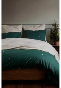 Bézs egyszemélyes pamut-perkál ágyneműhuzat 140x200 cm Christmas Fable – JUNA