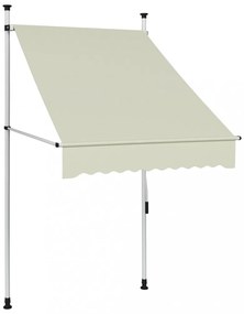 krémszínű kézzel feltekerhető napellenző 100 cm