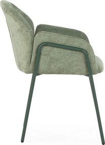 Zöld kárpitozott étkezőfotel szett 2 db-os Aslin – MOME