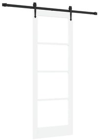 Egyszerű Csúszó Ajtó Fehér 78 x 211 cm Fa és fém