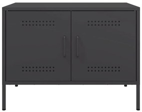 2 db fekete acél TV-szekrény 68 x 39 x 50,5 cm