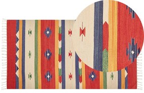 Színes kilim pamutszőnyeg 80 x 150 cm ALAPARS Beliani