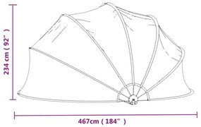 kerek PVC medencekupola 467x234 cm