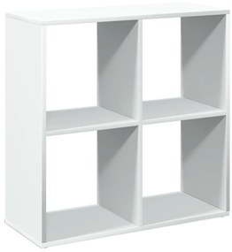 fehér szerelt fa térelválasztó könyvespolc 69,5x29x69,5 cm