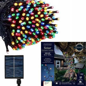 Kültéri napelemes karácsonyfa lámpa 500 Led kerti színes 11m