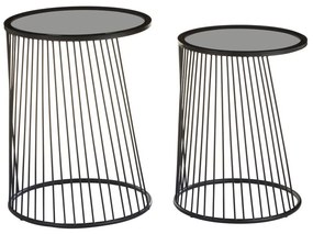 Kerek tárolóasztal szett üveg asztallappal 2 db-os Trento – Premier Housewares