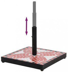 terrakotta és fehér négyzet alakú napernyő talp 12 kg