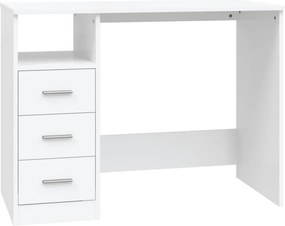 vidaXL fehér szerelt fa íróasztal fiókokkal 102 x 50 x 76 cm