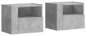 2 db betonszürke falra szerelhető éjjeliszekrény 45x30x35 cm