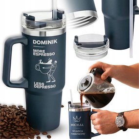 Thermo Bögre Nagy Szívószállal És Fogantyúval Gravírozás Valentin Napi Ajándék