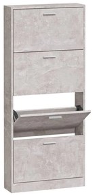 betonszürke szerelt fa cipőszekrény 59x17x150 cm