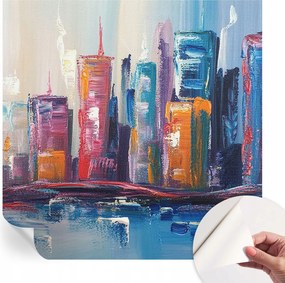 Fotótapéta Öntapadós Dekoratív tapéta Színes város 250x250 cm