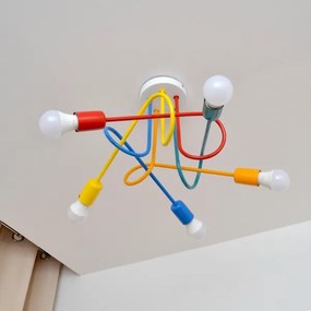 LED gyereklámpa OXFORD 5xE27/15W/230V mennyezeti