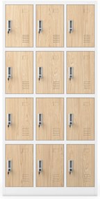 Zárható szekrény MARCIN, 900 x 1850 x 400 mm, Eco Design: fehér/sonoma tölgy