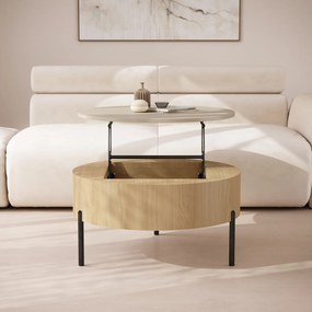 Mazzoni FRIDA Bézs (Pezsgőszínű) / Oasis Tölgy – MODERN DOHÁNYZÓASZTAL FELHAJTHATÓ LAPPAL ÉS TÁROLÓVAL