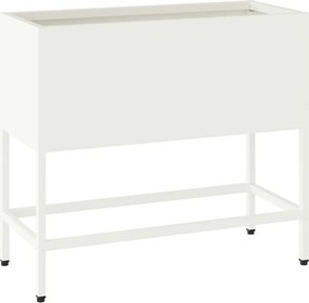 vidaXL Magas Kerti Cserép Fehér 60 x 26 x 45 cm Acél