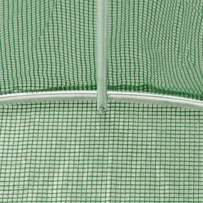 zöld acélvázas melegház 4 m² 2 x 2 x 2 m