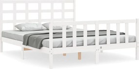 vidaXL fehér tömör fenyőfa ágy matrac nélkül 160 x 200 cm