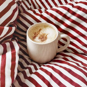 Goldea pamut ágyneműhuzat - piros csíkok 140 x 220 és 70 x 90 cm