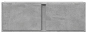 betonszürke falra szerelhető TV-szekrény LED-del 100x31x35 cm