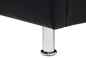 Franciaágy 140 cm MATH (ágyráccsal) (fekete). 1007351