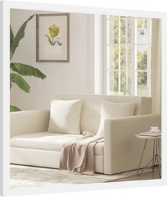 HOMCOM négyzet fali tükör 50×50 cm – fehér MDF keret | Aosom