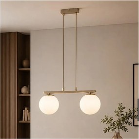 Brilagi - MILO kábeles függeszték 2xE27/60W/230V bézs/arany