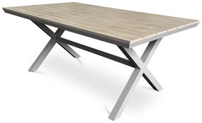 Bézs Kerti Asztal, Alumínium Váz + Polywood Lap. AZT-S1510 OAK