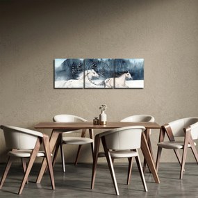 Festett lovak képe (órával) (90x30 cm)