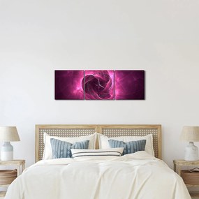 Modern rózsaszín absztrakció képe (órával) (90x30 cm)