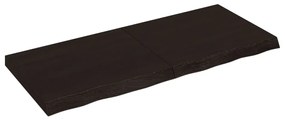 sötétbarna kezelt tömör tölgyfa asztallap 120x50x(2-6) cm