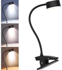 Solight Solight WO3001-B-LED Dimmelhető flexibilis lámpa klipsszel LED/2W/5V 3000/4000/6500K fekete SL1584