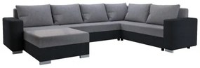 YORK kárpitozott, univerzális, kihúzható U-alakú ülőgarnitúra, szürke/fekete