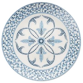 24 darabos étkészlet, kék, porcelán