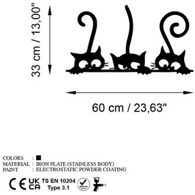Fém fali dekoráció, Cat 5