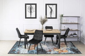 Étkezőgarnitúra Hugo asztal 4 Fekete RIO székkel