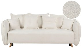 Törtfehér buklé kanapéágy VALLANES Beliani