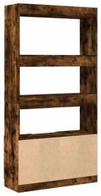 füstös tölgy színű szerelt fa magasszekrény 92 x 33 x 180 cm