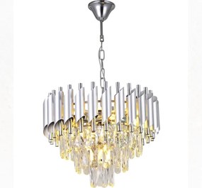 Brilagi - Láncos csillár ECLIPSE 5xE14/10W/230V átm. 38 cm ezüstszínű