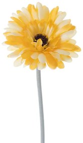 Gerbera selyemvirág szál, magasság: 55cm, virágfej átmérő: 10cm - Világos citromsárga