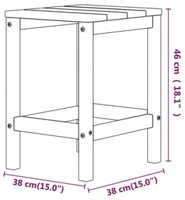 fehér HDPE kerti adirondack asztal 38 x 38 x 46 cm