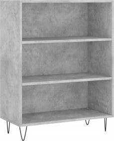 vidaXL betonszürke szerelt fa könyvespolc 69,5 x 32,5 x 90 cm