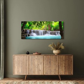 Kép - Vízesés, türkizkék (120x50 cm)