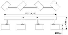 Globo 57911-4BW - Spotlámpa ROBBY 4xGU10/35W/230V fekete/barna