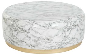 Fehér márvány hatású Kerek Dohányzóasztal 120 cm