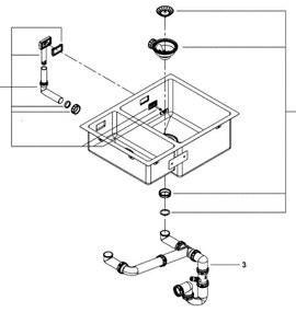 GROHE 31576SD1 - Konyhai mosogató K700U 595 × 450 mm rozsdamentes acél