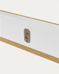 Fehér-natúr színű fali polc tölgyfa dekorral 120 cm Abilen – Kave Home